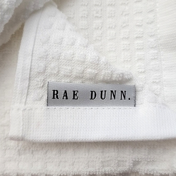 Rae Dunn Set of 2 Kitchen Towels White RED Large Letters LOVE ALWAYS, YOU & ME - Picture 7 of 7